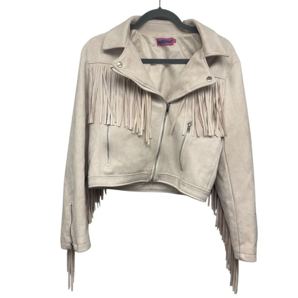 Edikted beige tassle jacket size small